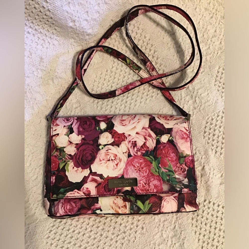 Kate Spade Floral Shoulder Bag - Pink and Green